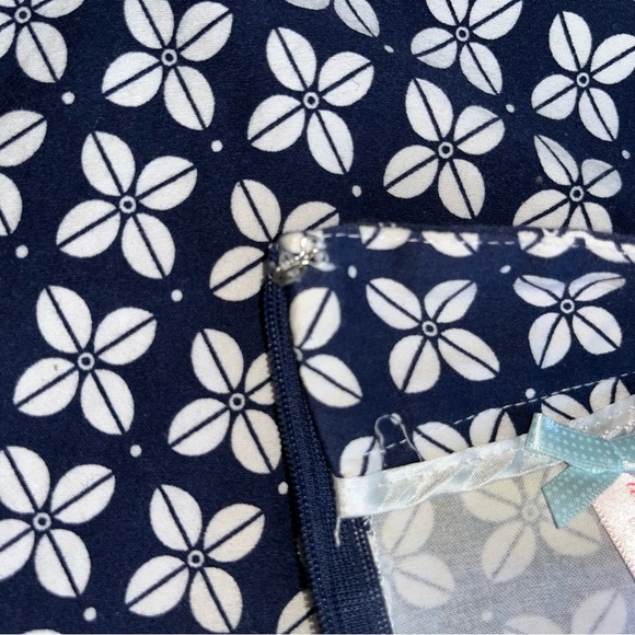 DownEast Blue and White A-Line Skirt Knee-Length (1-140) - Picture 10 of 13